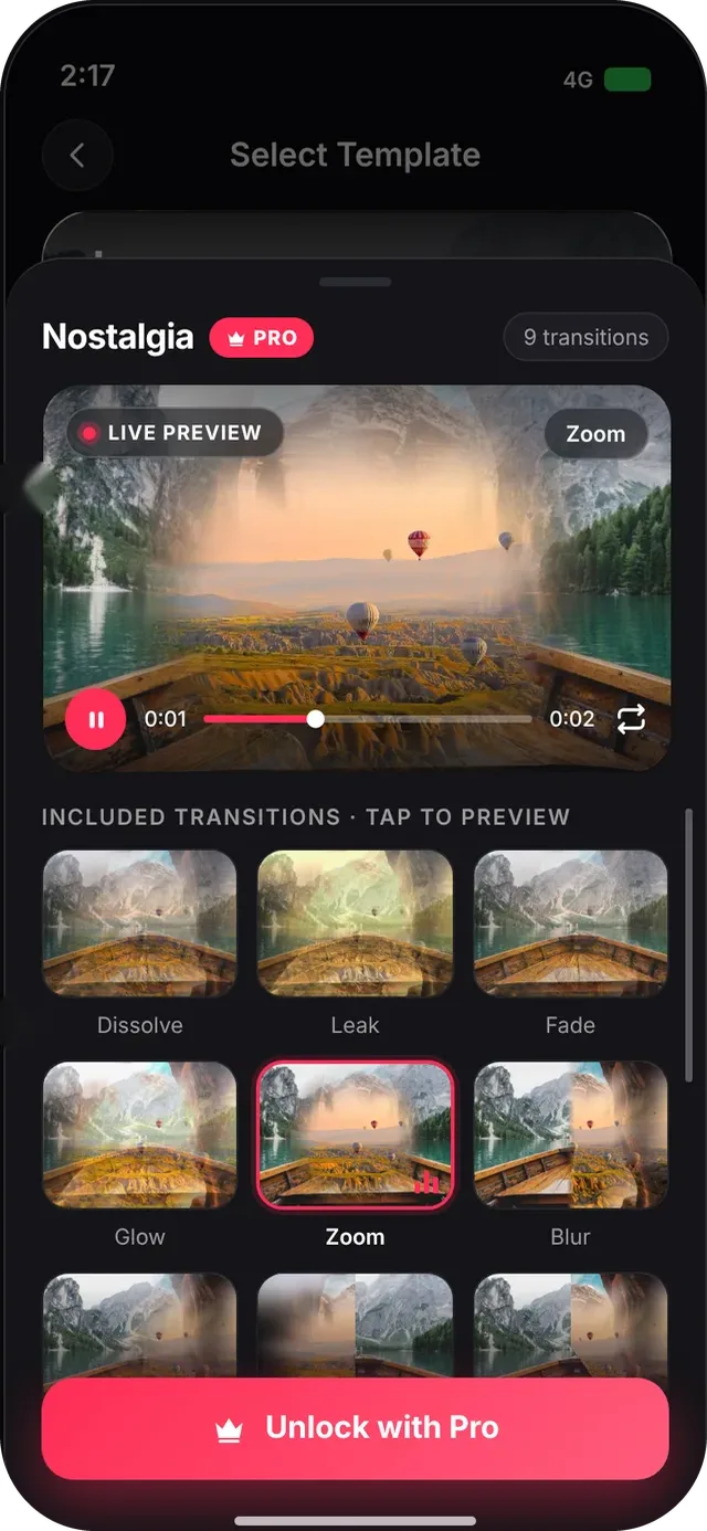 SlideshowVideoMaker screen: Preview stays pinned